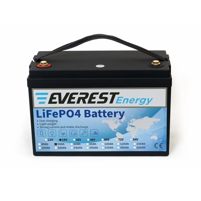 Everest Energy LiFePO4 24V 50Ah LCD Bluetooth аккумулятор