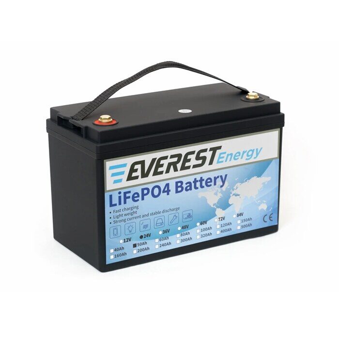 Everest Energy LiFePO4 24V 50Ah LCD Bluetooth аккумулятор фото 2
