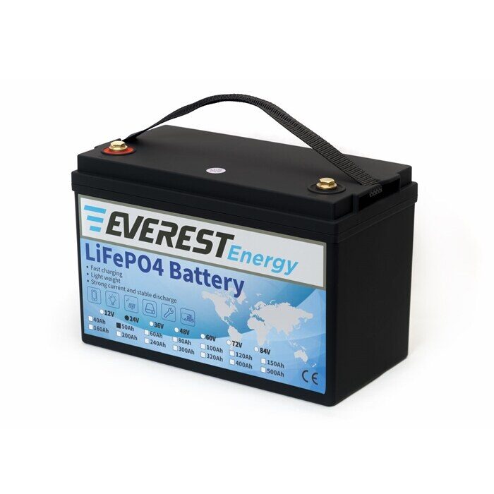 Everest Energy LiFePO4 24V 50Ah LCD Bluetooth аккумулятор фото 3