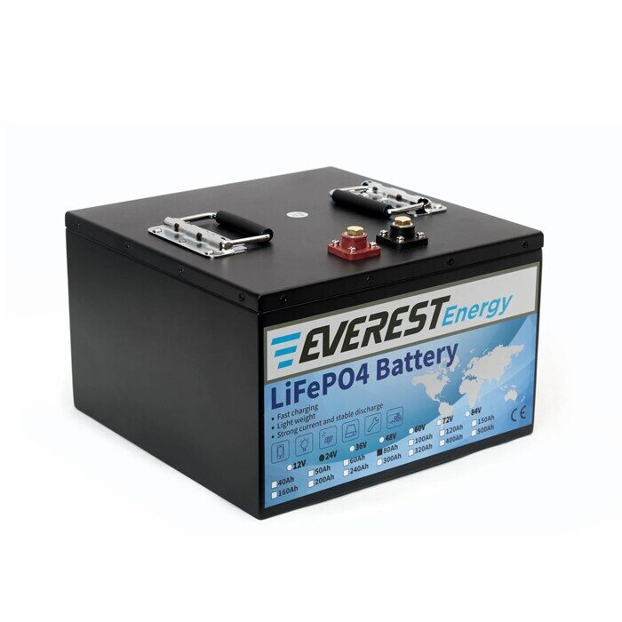 Everest Energy LiFePO4 24V 80Ah LCD Bluetooth аккумулятор фото 2